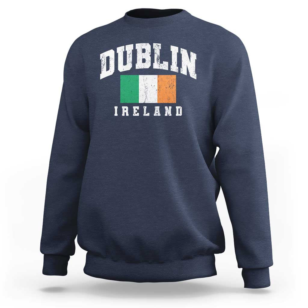 Dublin Ireland Flag Irish Retro Throwback Sports Design Sweatshirt