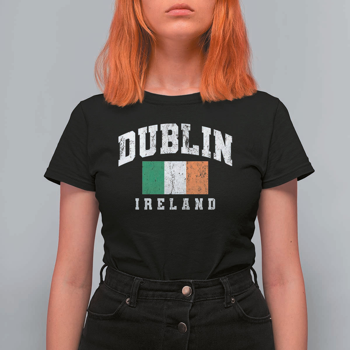 Dublin Ireland Flag Irish Retro Throwback Sports Design T Shirt For Women