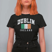 Dublin Ireland Flag Irish Retro Throwback Sports Design T Shirt For Women