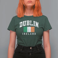 Dublin Ireland Flag Irish Retro Throwback Sports Design T Shirt For Women