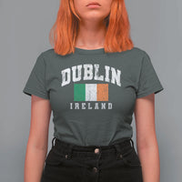 Dublin Ireland Flag Irish Retro Throwback Sports Design T Shirt For Women