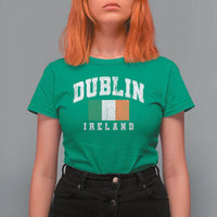 Dublin Ireland Flag Irish Retro Throwback Sports Design T Shirt For Women