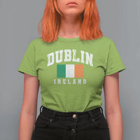Dublin Ireland Flag Irish Retro Throwback Sports Design T Shirt For Women