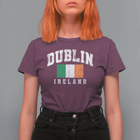 Dublin Ireland Flag Irish Retro Throwback Sports Design T Shirt For Women