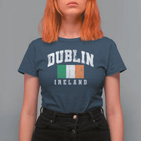 Dublin Ireland Flag Irish Retro Throwback Sports Design T Shirt For Women