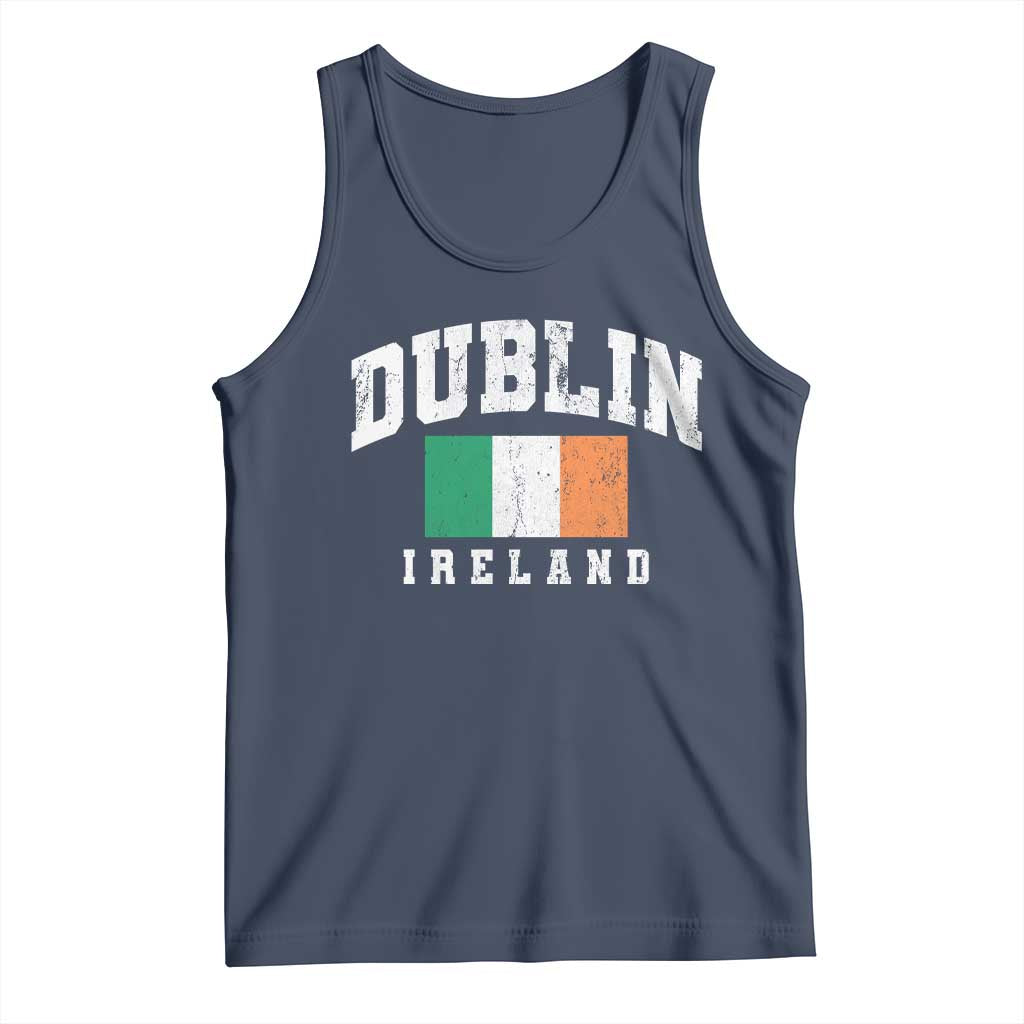Dublin Ireland Flag Irish Retro Throwback Sports Design Tank Top