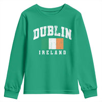 Dublin Ireland Flag Irish Retro Throwback Sports Design Youth Sweatshirt
