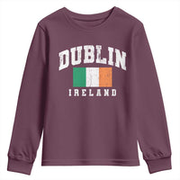 Dublin Ireland Flag Irish Retro Throwback Sports Design Youth Sweatshirt