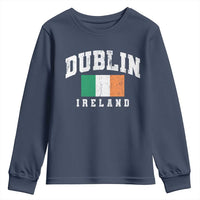 Dublin Ireland Flag Irish Retro Throwback Sports Design Youth Sweatshirt
