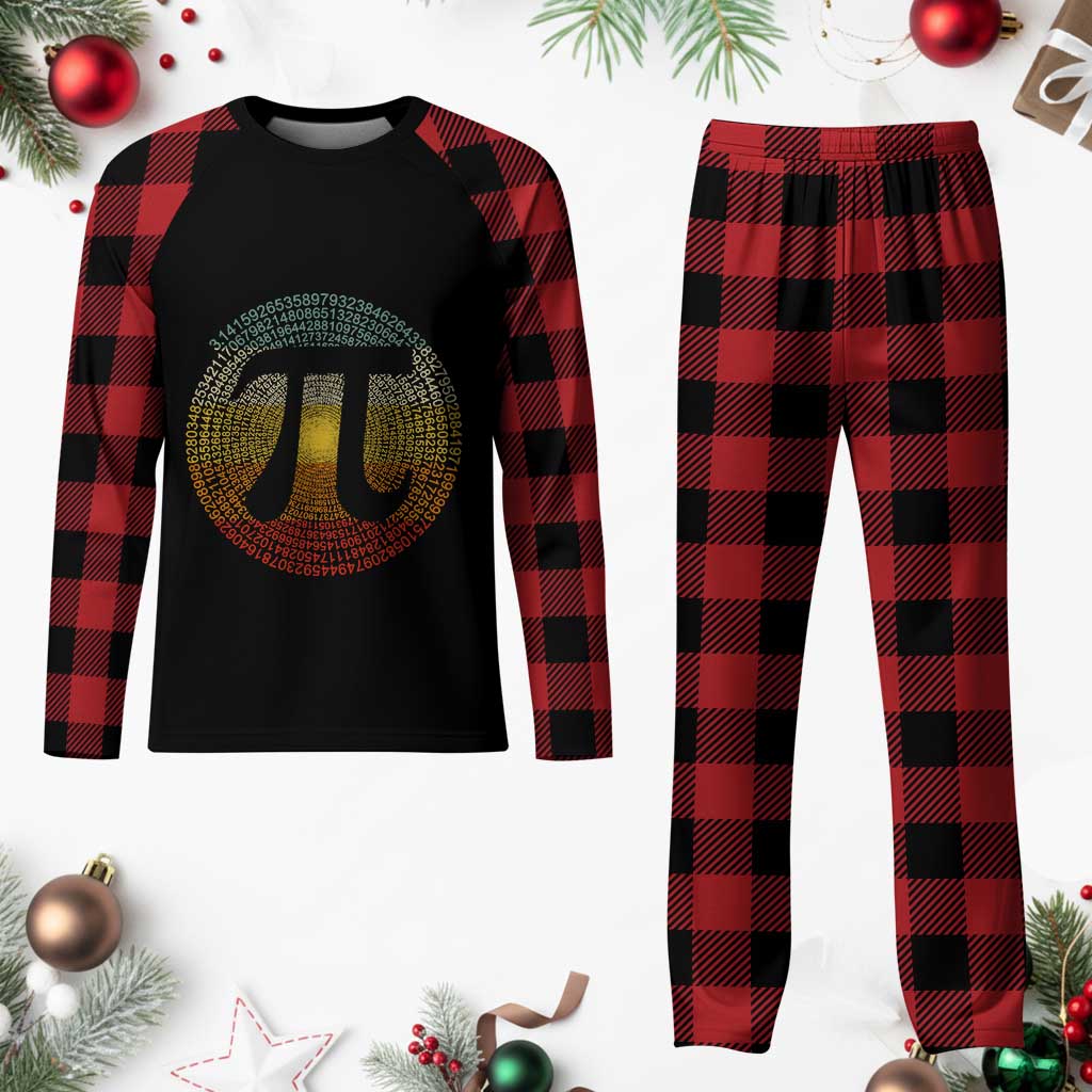 Pi Day Plaid Pajama Set 3,14 Pi Number Retro Symbol Math Science