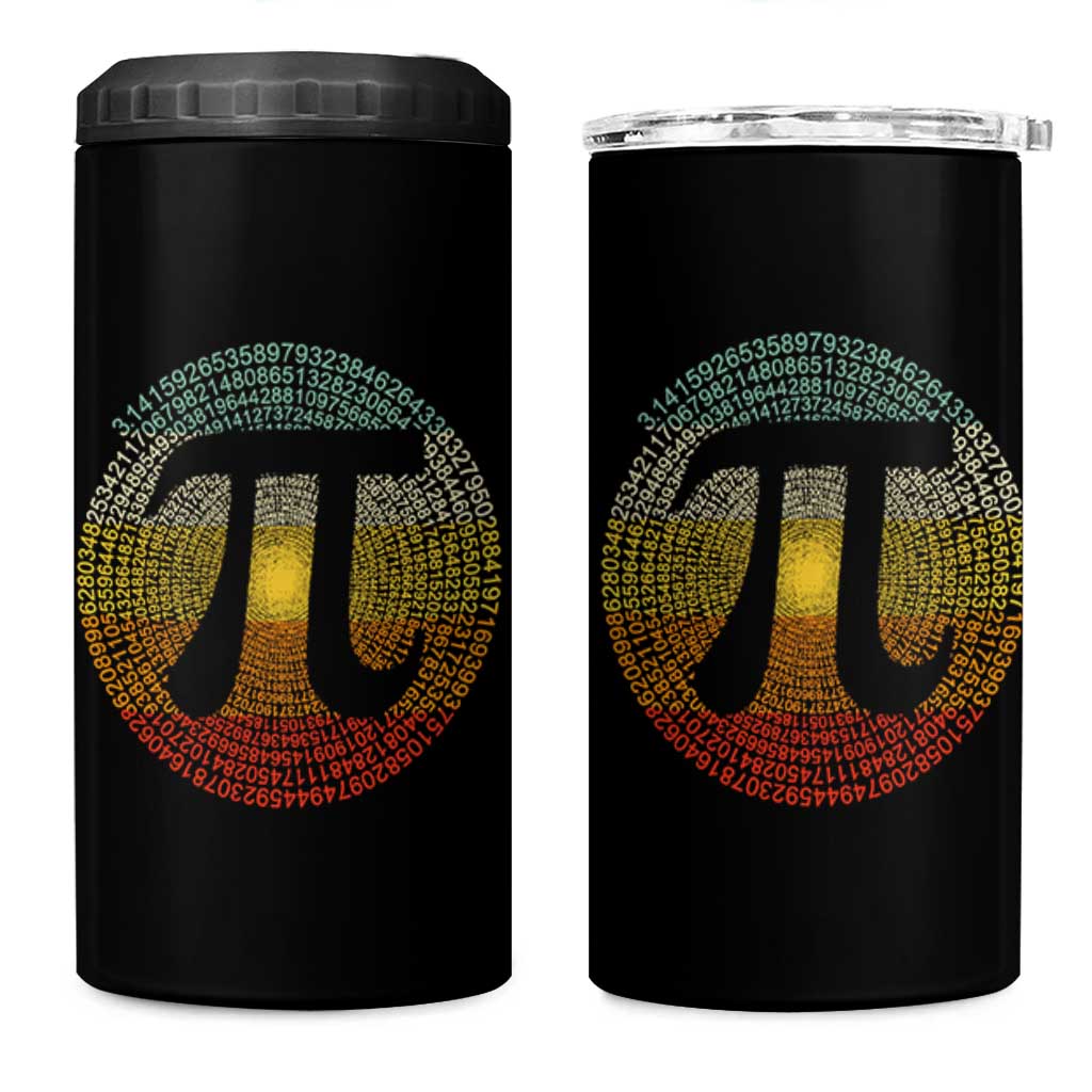 Pi Day 4 in 1 Can Cooler Tumbler 3,14 Pi Number Retro Symbol Math Science
