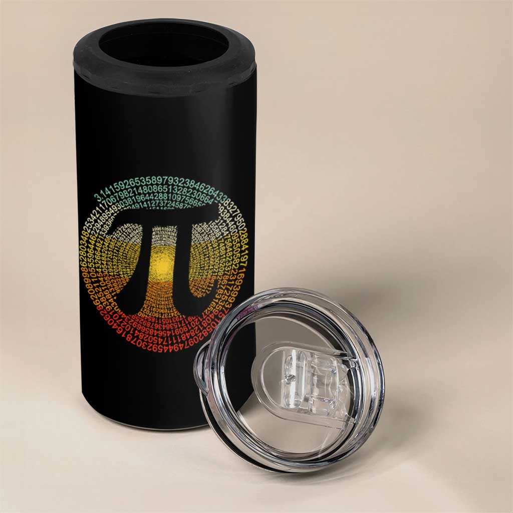 Pi Day 4 in 1 Can Cooler Tumbler 3,14 Pi Number Retro Symbol Math Science