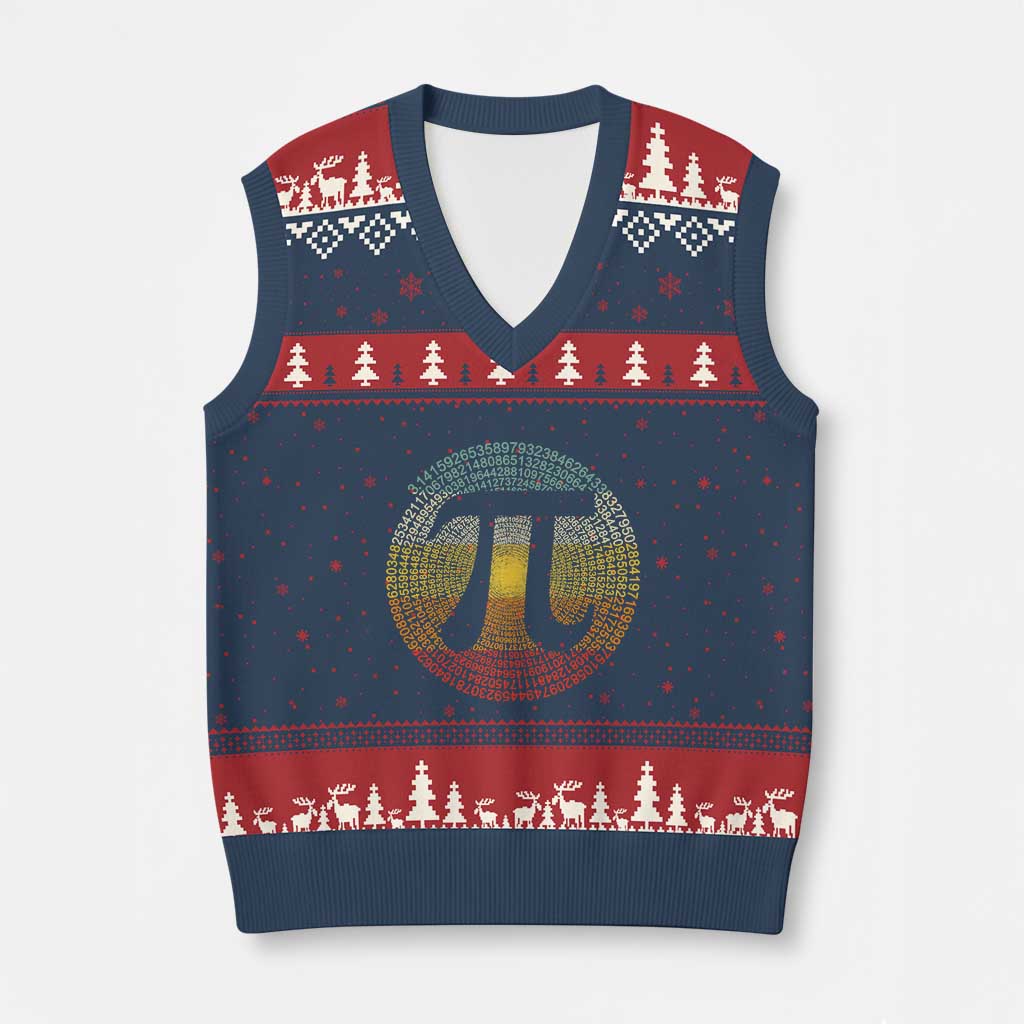 Pi Day V-Neck Knit Sweater Vest 3,14 Pi Number Retro Symbol Math Science