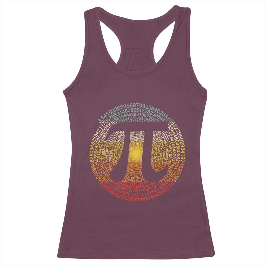 Pi Day Racerback Tank Top 3,14 Pi Number Retro Symbol Math Science