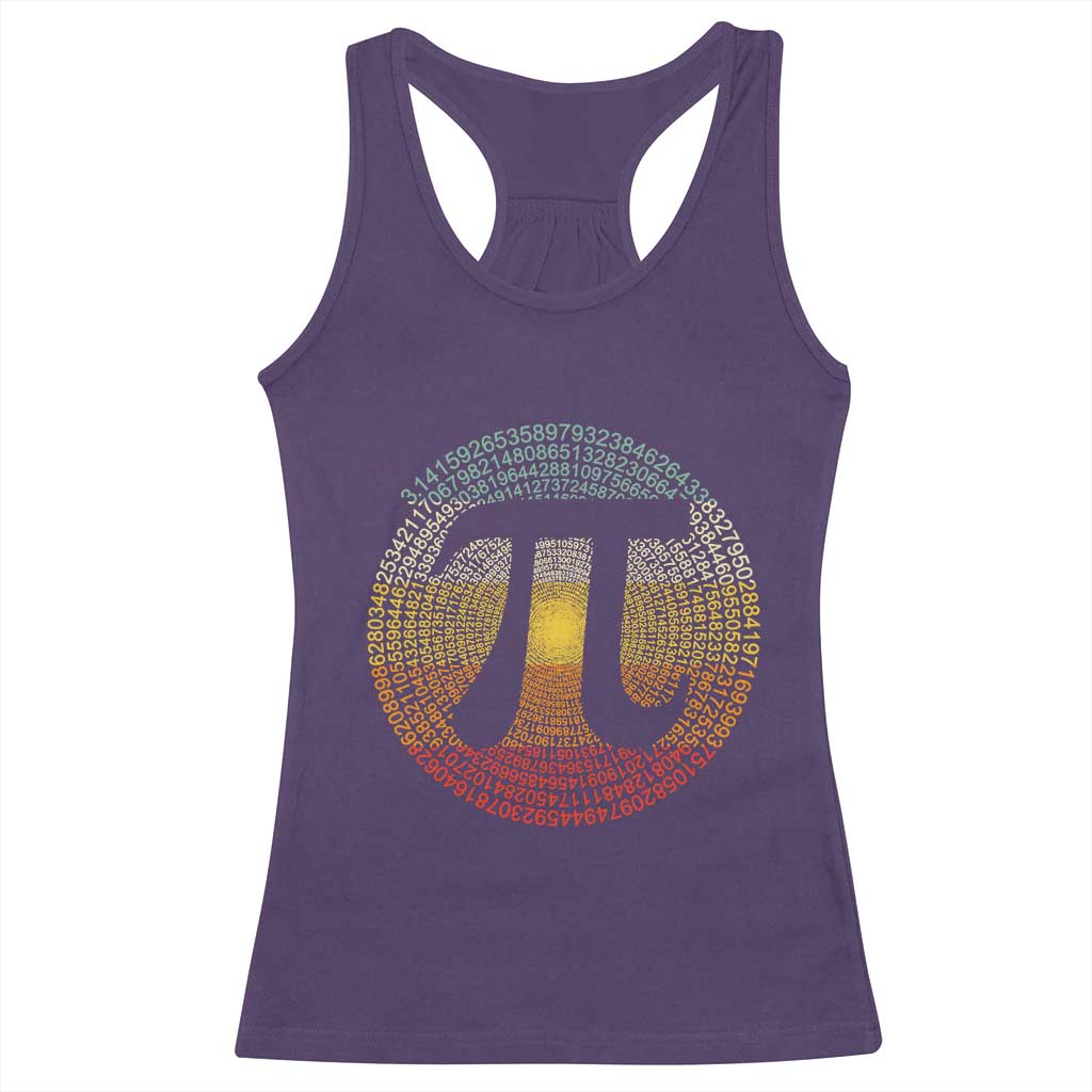 Pi Day Racerback Tank Top 3,14 Pi Number Retro Symbol Math Science