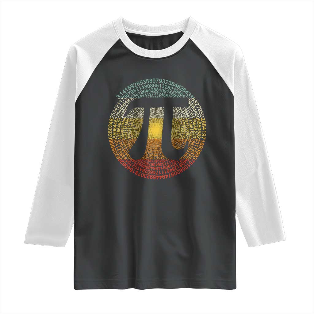 Pi Day Raglan Shirt 3,14 Pi Number Retro Symbol Math Science