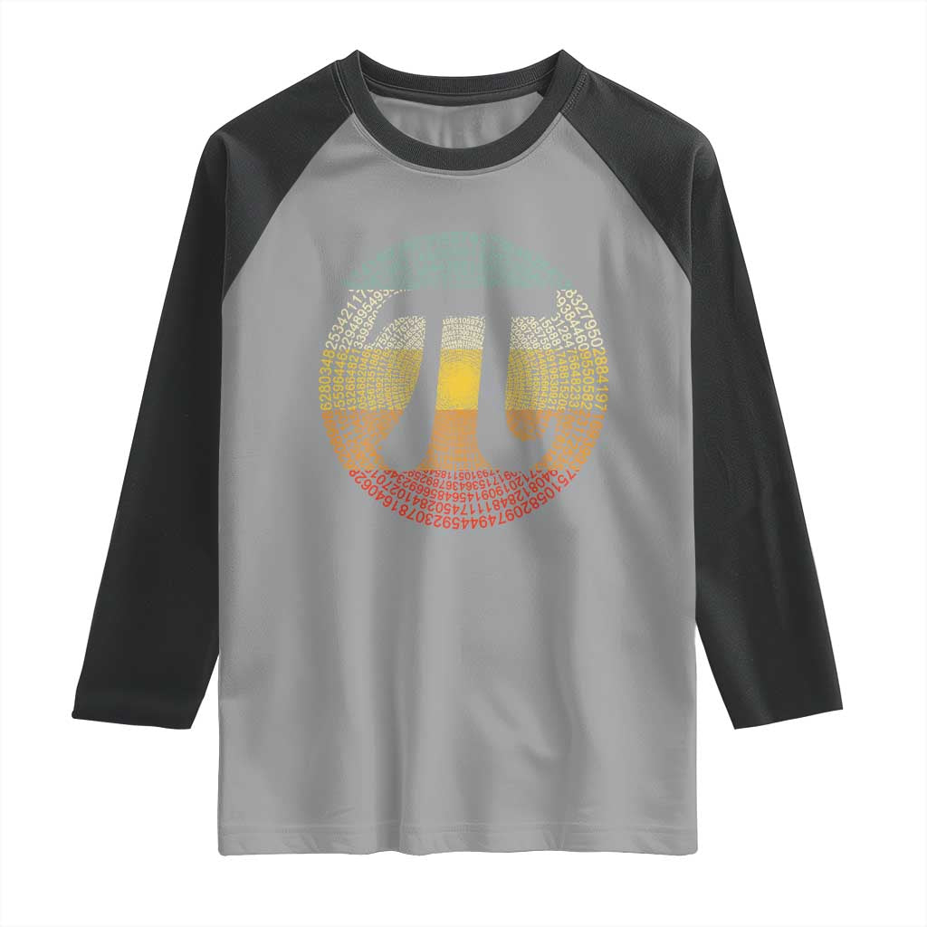 Pi Day Raglan Shirt 3,14 Pi Number Retro Symbol Math Science
