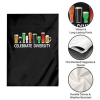 Celebrate Diversity St Patricks Day Beer Drinking Garden Flag