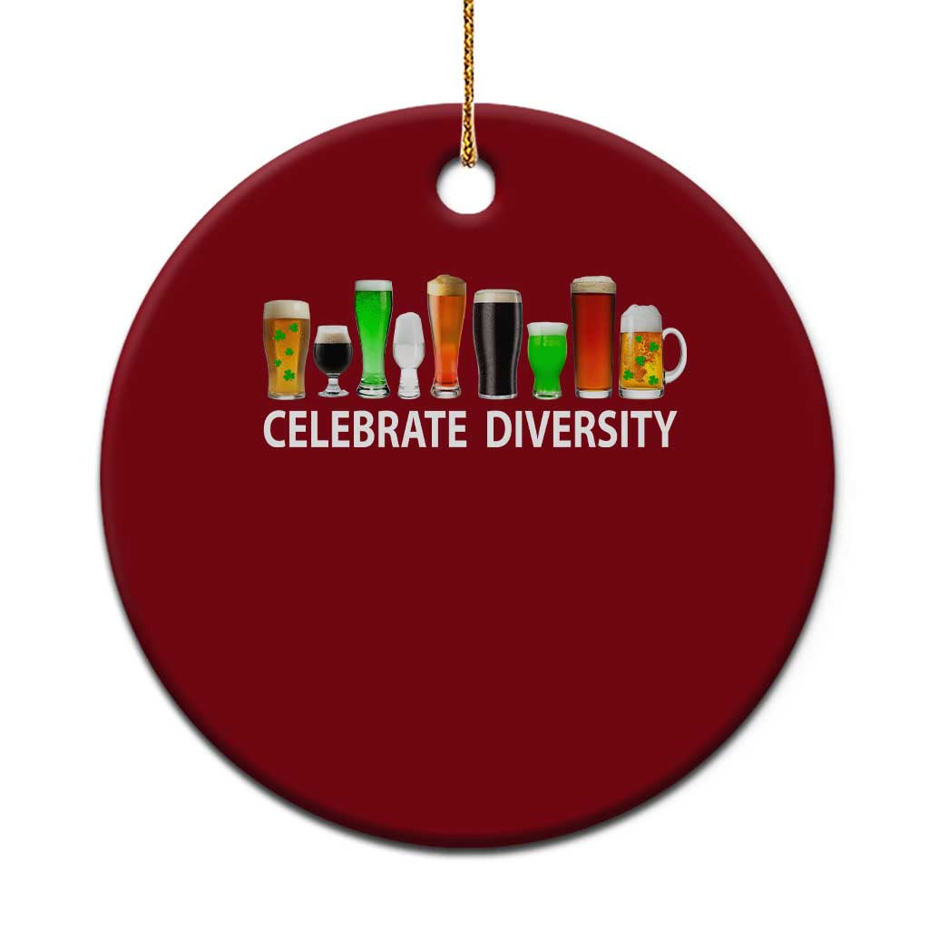 Celebrate Diversity St Patricks Day Beer Drinking Ceramic Ornament