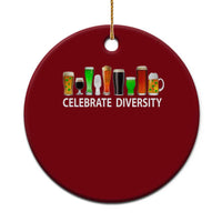 Celebrate Diversity St Patricks Day Beer Drinking Ceramic Ornament