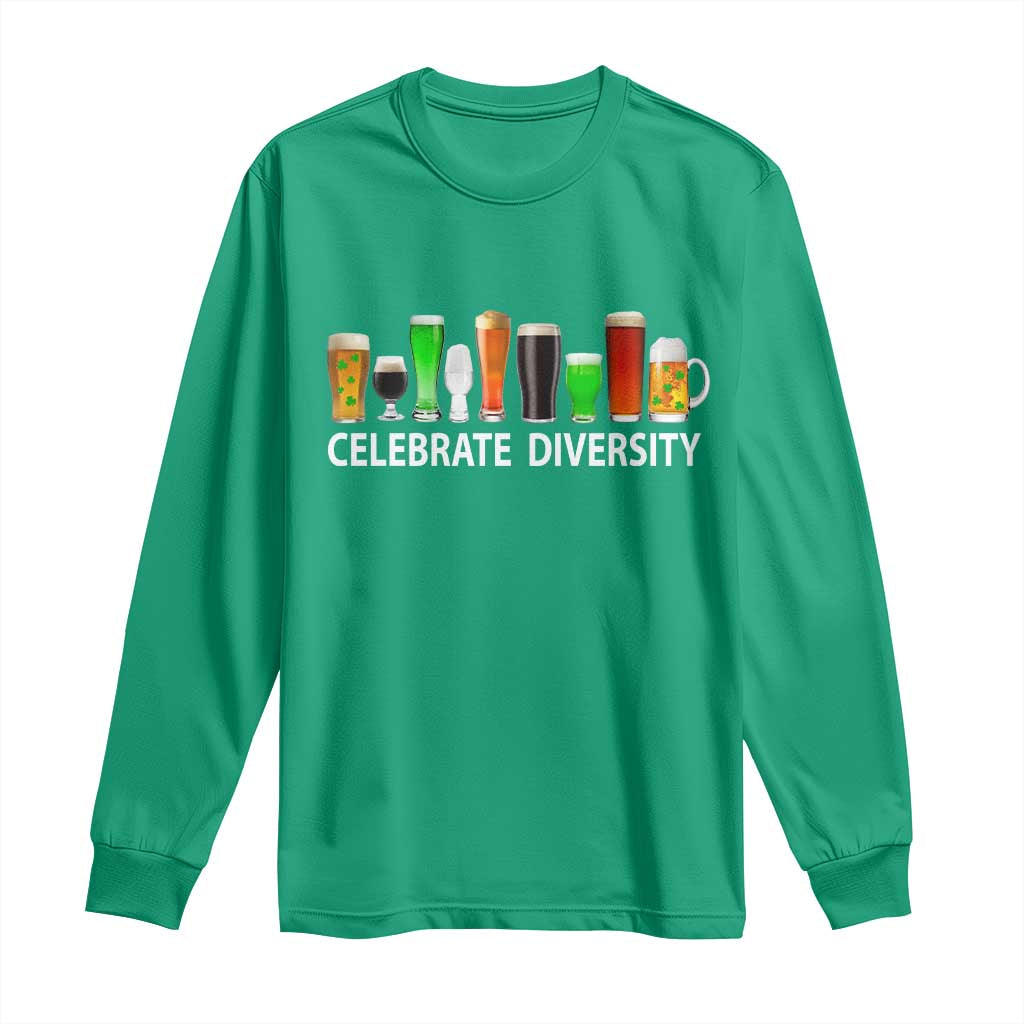 Celebrate Diversity St Patricks Day Beer Drinking Long Sleeve Shirt