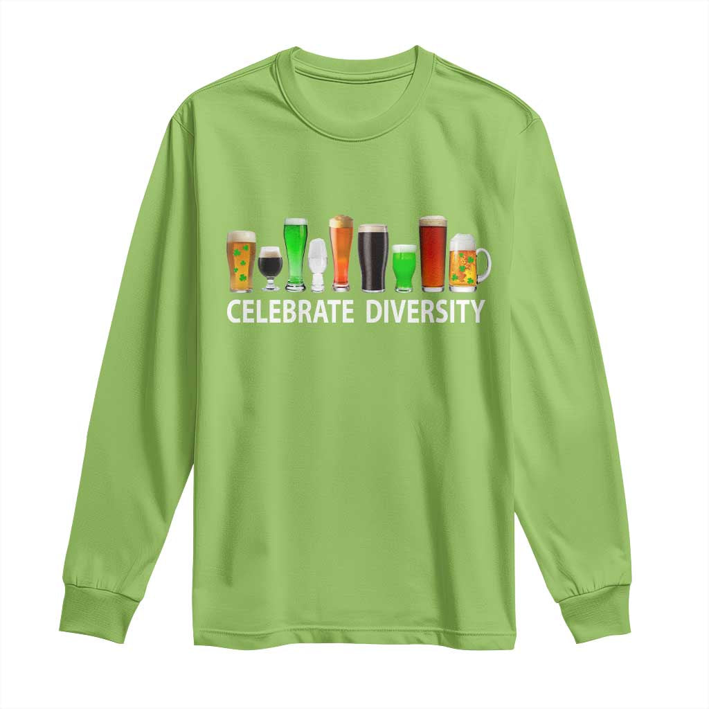 Celebrate Diversity St Patricks Day Beer Drinking Long Sleeve Shirt