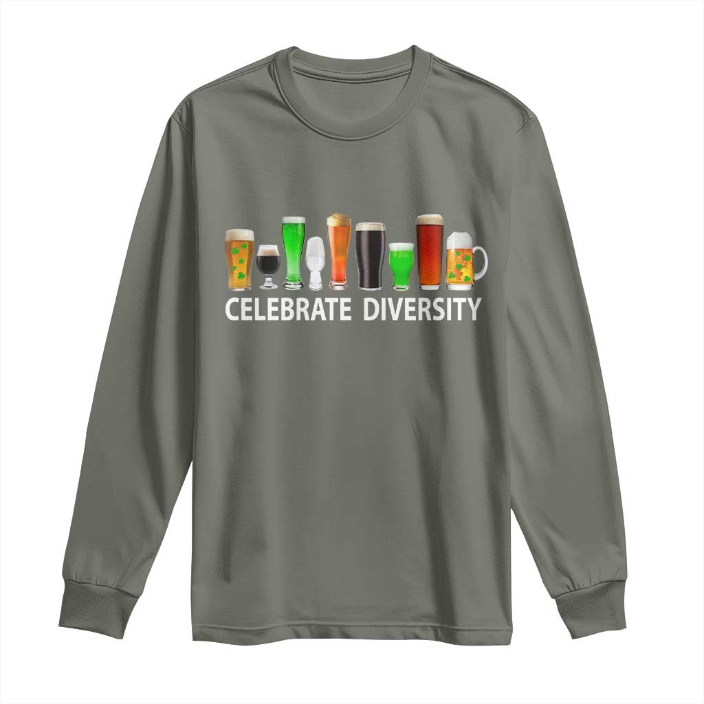 Celebrate Diversity St Patricks Day Beer Drinking Long Sleeve Shirt
