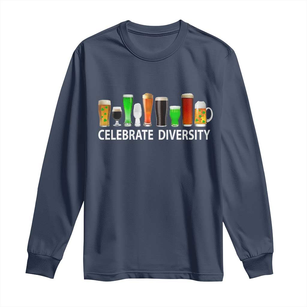 Celebrate Diversity St Patricks Day Beer Drinking Long Sleeve Shirt