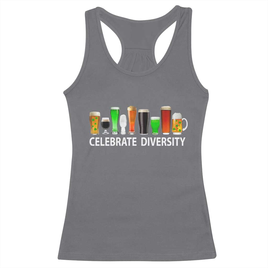 Celebrate Diversity St Patricks Day Beer Drinking Racerback Tank Top