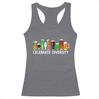 Celebrate Diversity St Patricks Day Beer Drinking Racerback Tank Top
