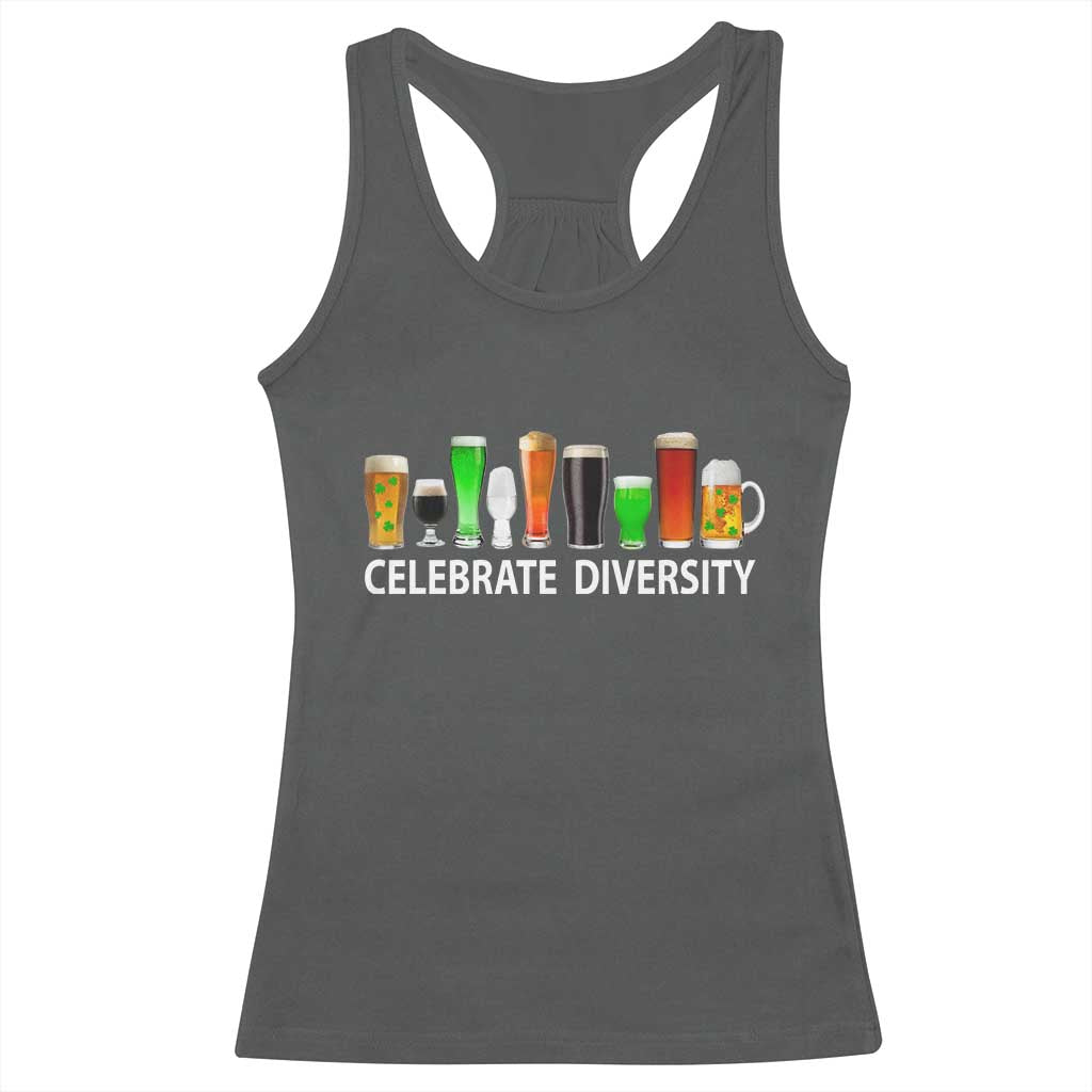 Celebrate Diversity St Patricks Day Beer Drinking Racerback Tank Top