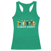 Celebrate Diversity St Patricks Day Beer Drinking Racerback Tank Top
