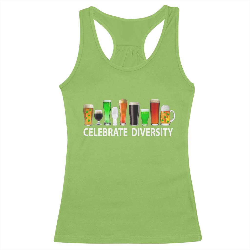Celebrate Diversity St Patricks Day Beer Drinking Racerback Tank Top