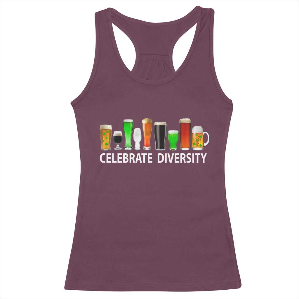 Celebrate Diversity St Patricks Day Beer Drinking Racerback Tank Top