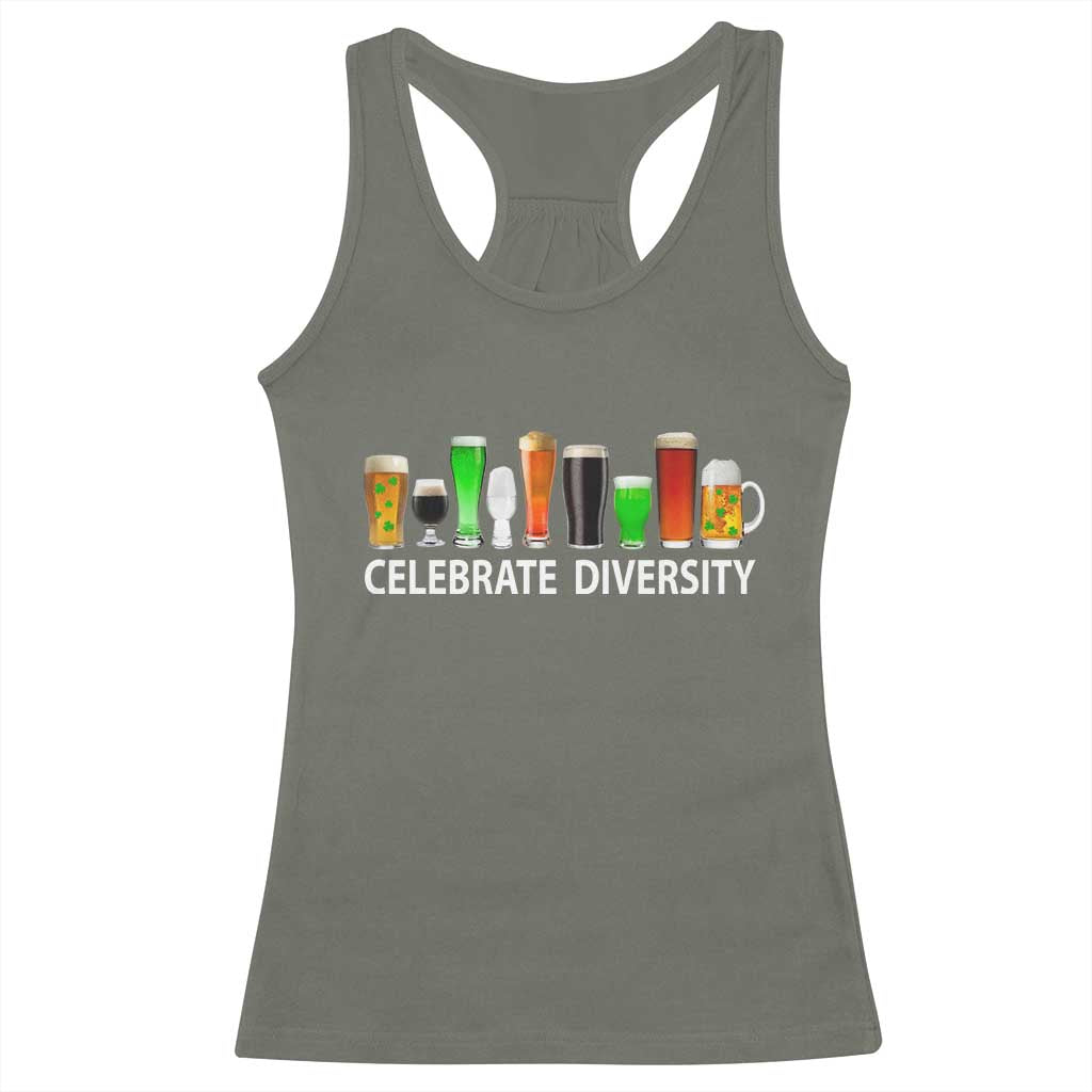 Celebrate Diversity St Patricks Day Beer Drinking Racerback Tank Top
