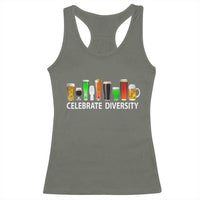 Celebrate Diversity St Patricks Day Beer Drinking Racerback Tank Top