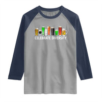 Celebrate Diversity St Patricks Day Beer Drinking Raglan Shirt