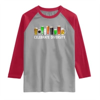 Celebrate Diversity St Patricks Day Beer Drinking Raglan Shirt
