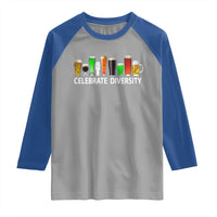 Celebrate Diversity St Patricks Day Beer Drinking Raglan Shirt