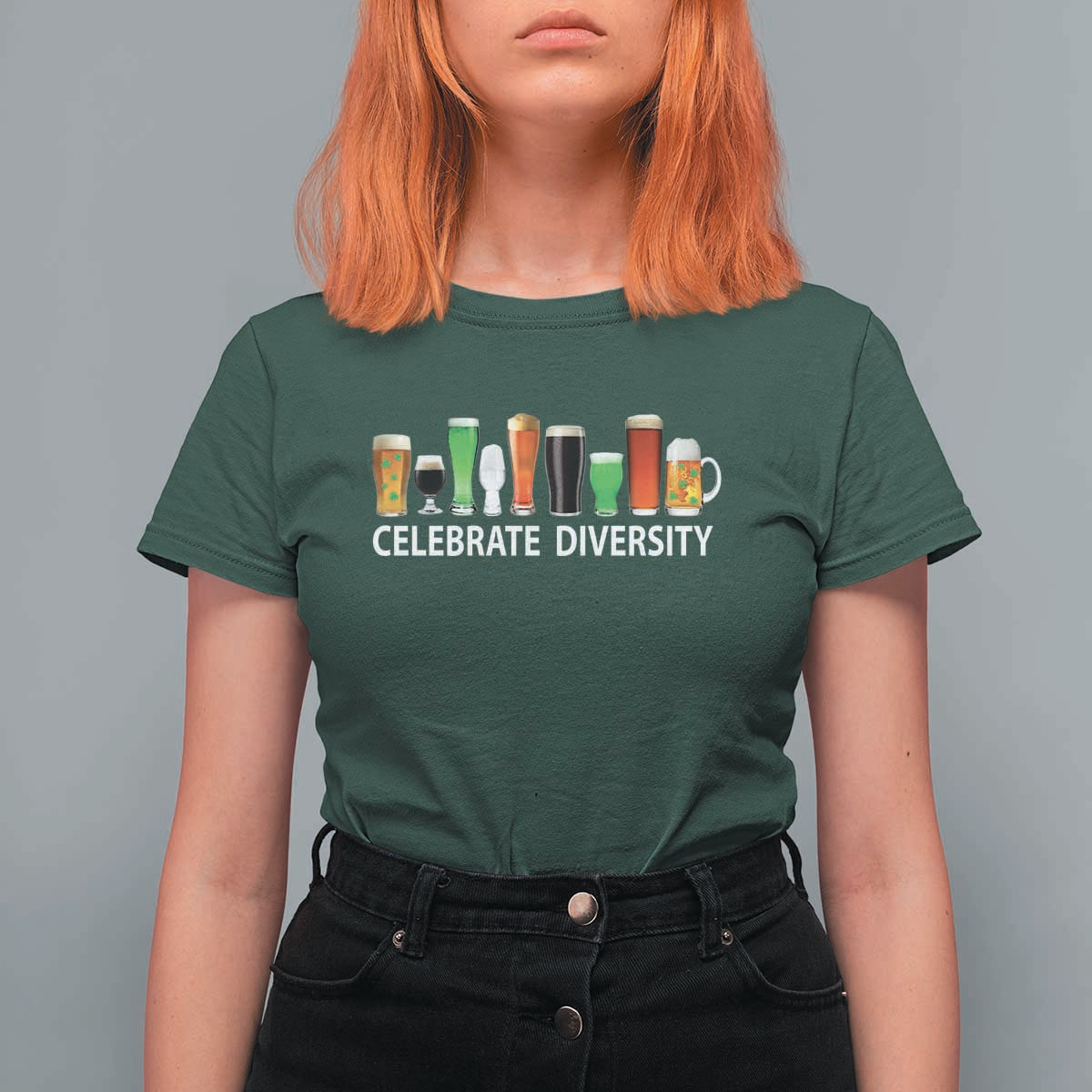 Celebrate Diversity St Patricks Day Beer Drinking T Shirt For Women