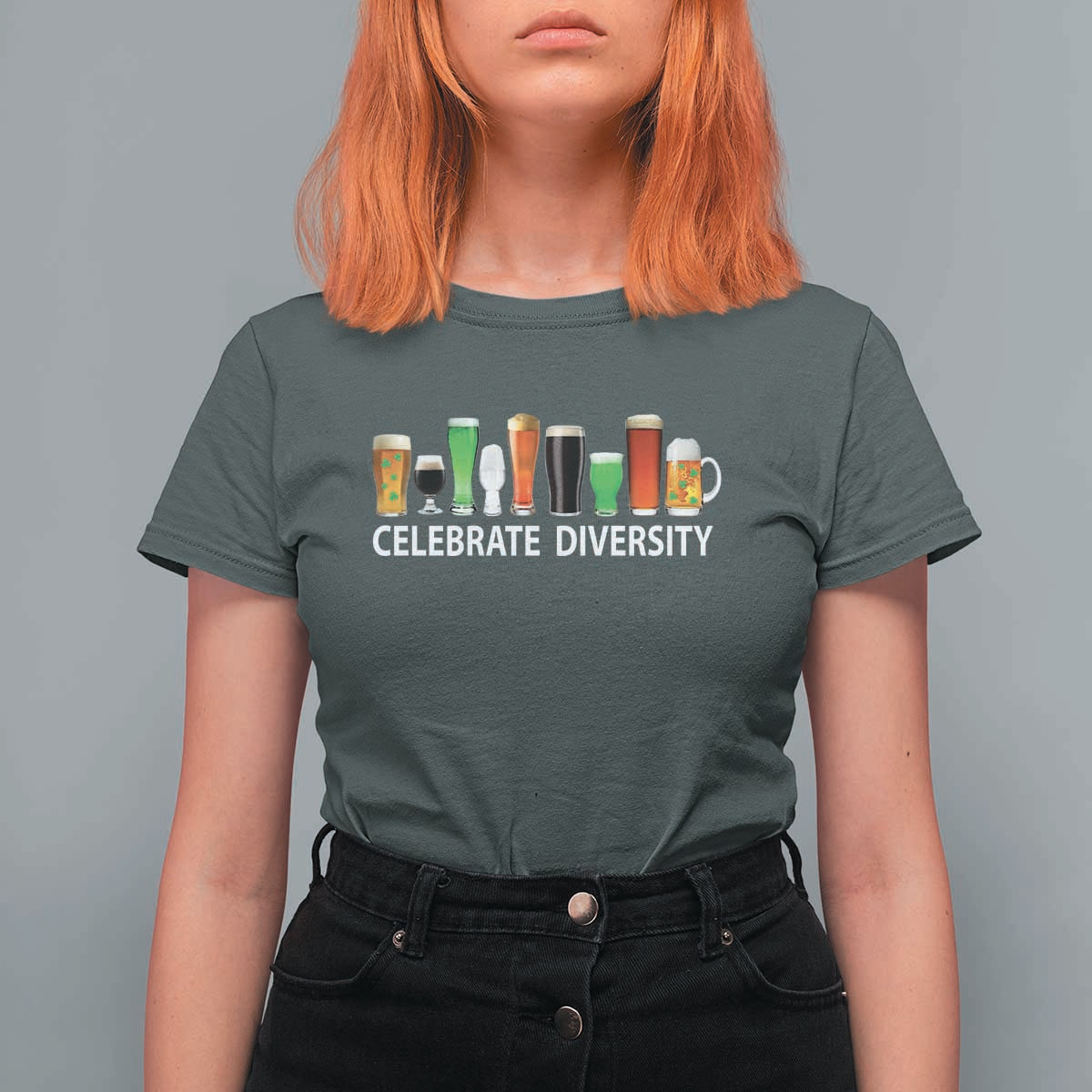 Celebrate Diversity St Patricks Day Beer Drinking T Shirt For Women