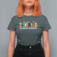 Celebrate Diversity St Patricks Day Beer Drinking T Shirt For Women
