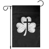 St Patricks Day Christian Religious Shamrock Cross Garden Flag
