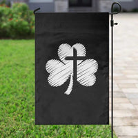 St Patricks Day Christian Religious Shamrock Cross Garden Flag