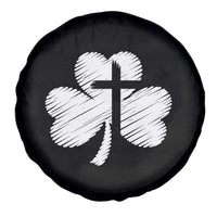St Patricks Day Christian Religious Shamrock Cross Spare Tire Cover