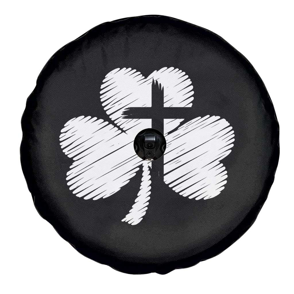 St Patricks Day Christian Religious Shamrock Cross Spare Tire Cover