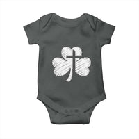 St Patricks Day Christian Religious Shamrock Cross Baby Onesie