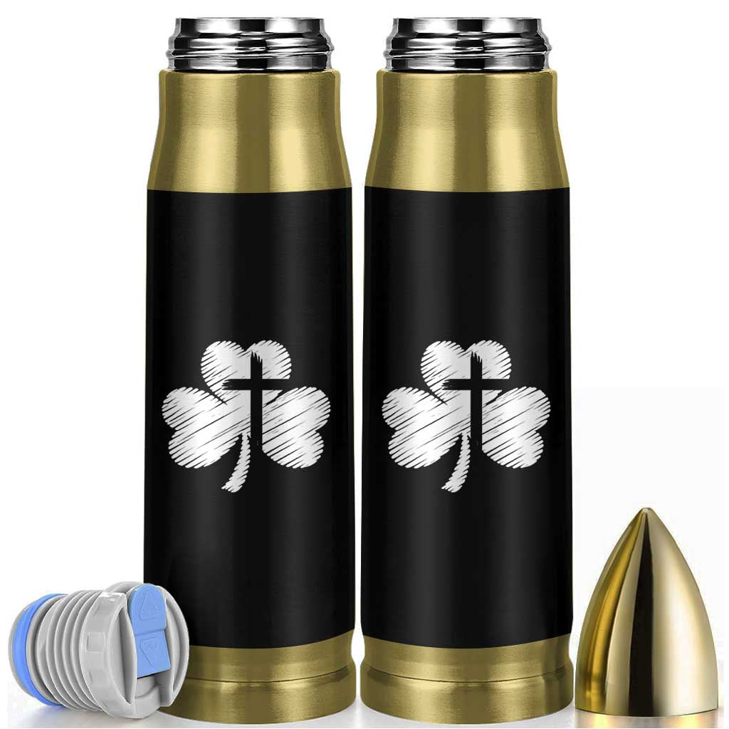 St Patricks Day Christian Religious Shamrock Cross Bullet Tumbler