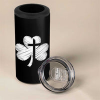 St Patricks Day Christian Religious Shamrock Cross 4 in 1 Can Cooler Tumbler