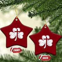 St Patricks Day Christian Religious Shamrock Cross Ceramic Ornament